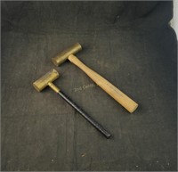 Pair Of Brass Head Hammers Worthington