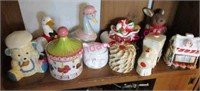 10 various ceramic cookie jars
