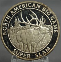1oz. 999 Silver North American Big Game Elk Round