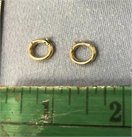 Pair of tiny infant 14kt gold hoop earrings   (k 1