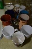 ASSORTMENT OF COFFEE MUGS AND STEM WARE