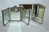 2 pc. Folding Table mirrors-patent 1800's