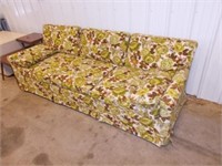 Green Floral Sofa & Metal Futon