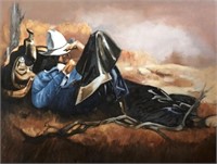 Napping Cowboy 24" x 18" Print