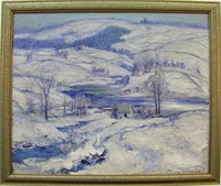 Thos Herbert Smith 25x30 O/C Winter Landscape