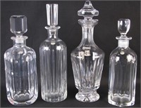 Four Signed Crystal Decanters