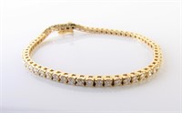 14K Yellow Gold Diamond Bracelet, 3CT