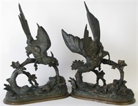 Two Paul Comolera Bird and Insect Sculptures