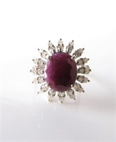 14K Yellow Gold Ruby/Diamond Ring