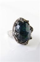 Armenta Sterling, Black Opal, Diamond Ring