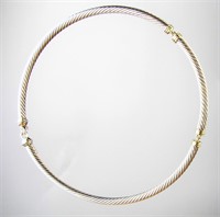 David Yurman 14K Gold/Sterling Collar Necklace