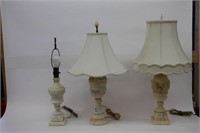 3 marble table lamps