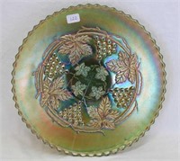 Grape & Cable spt ftd 9" plate - teal green
