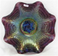 Star of David ruffled bowl - purple
