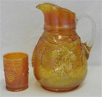 Vineyard water pitcher & 1 tumbler - marigold
