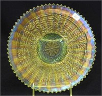 Embroidered Mums 9" plate w/ribbed back - ice