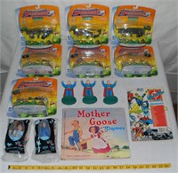 MOTHER GOOSE BOOK, COMIC BOOK, MISC. TOYS