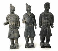 (3) Replica Chinese Terra-cotta Soldier Figurines