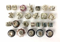 (25) Sterling Silver Pandora Charm Beads