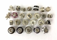 (25) Sterling Silver Pandora Charm Beads