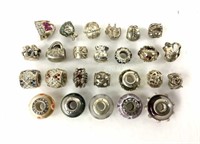 (25) Sterling Silver Pandora Charm Beads