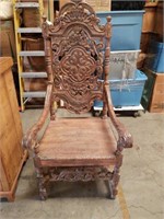 6 carved antique chairs