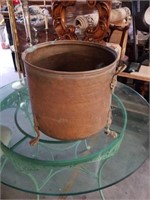 Footed copper pot