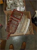 Box of bird cage and metal baskets