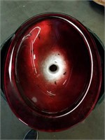 Red glass sink