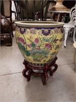 Asian flower pot with stand