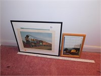 Train Print with Calendar framed