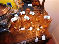 Fostoria Amber Set of 6 Stemmed Glasses