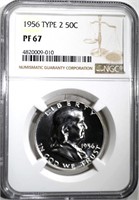 1956 TYPE-2 FRANKLIN HALF DOLLAR, NGC PF 67