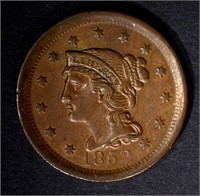1852 LARGE CENT, AU CHOCOLATE BROWN GORGEOUS