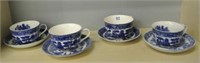 Japanese Blue & White Cups & Saucers