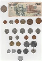 ASSORTMENT OF FOREIGN CURRENCY & MISC. COINS