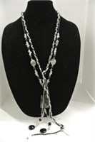 Polished Slate & Beads Necklaces