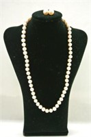 Pink Akoya Cultured Pearl 18" Necklace Set
