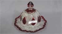 EAPG butter dish-Ruby Stain New Jersey