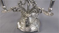 Victorian silver plate 3 lily epergne w/camels