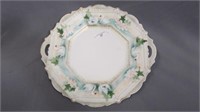 RS Prussia 11" satin cake plate w/swans border