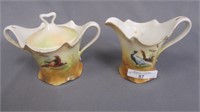 RS German Pheasant creamer & sugar