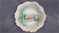 RS Prussia 11" bowl w/waterlilies