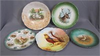5 German game plates as shown