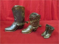 Metal Cowboy Boots w/ Spurs 5 1/2" & 7 1/2" tall