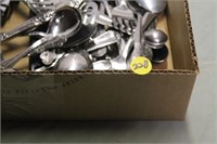 Small Flat Box of Silverware & Utensils
