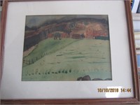Matted Watercolor Pic 17 x 21 in. framed & 11 x 14