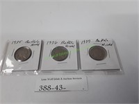 Three (3) Buffalo Nickels
