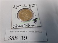 2007-S Proof Cameo Thomas Jefferson Dollar