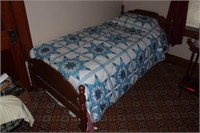 Maple Twin Bed, Box Spring & Mattress